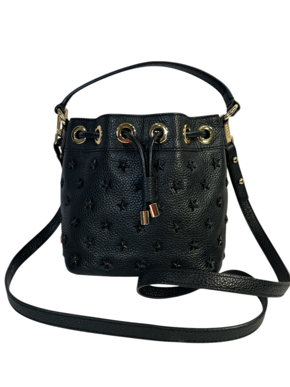 Millie Astro Star Mini Bucket Bag in Black